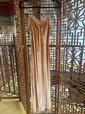 Doen Calsi Rose blush velvet Slip Dress XS